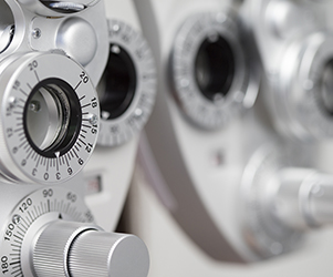 Eye exam equipment closeup